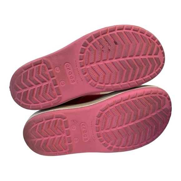 Kids Pink Crocs Rain Boots Size 3 - Picture 4 of 10